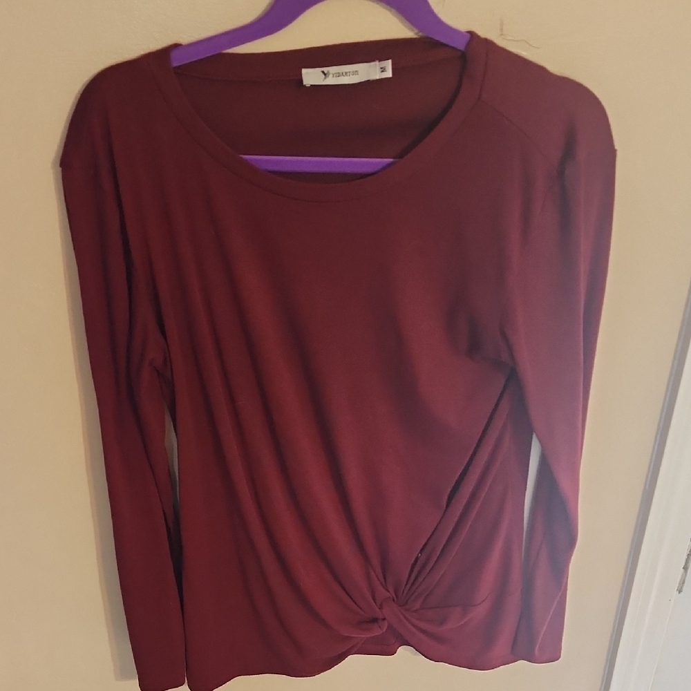 Women's Maroon Long Sleeve Top by Xersion